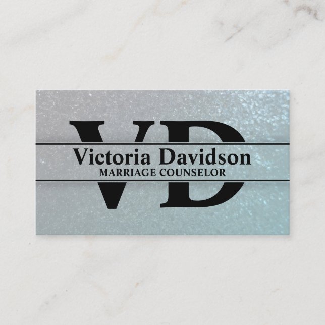 Psychologist Marriage Counsellor Bold Initials Business Card (Front)
