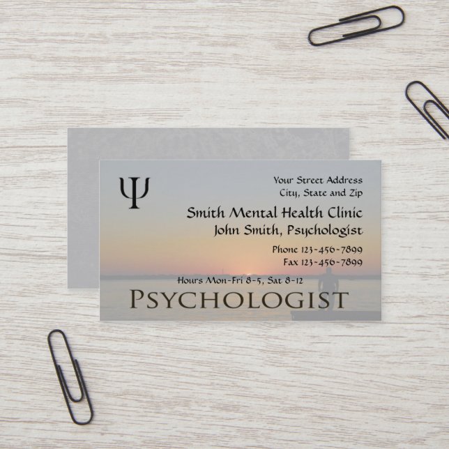 Psychologist Mental Health Business Card (Front/Back In Situ)