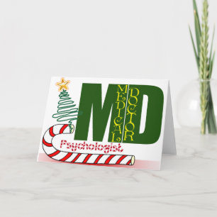 Psychologist MERRY CHRISTMAS MD Holiday Card