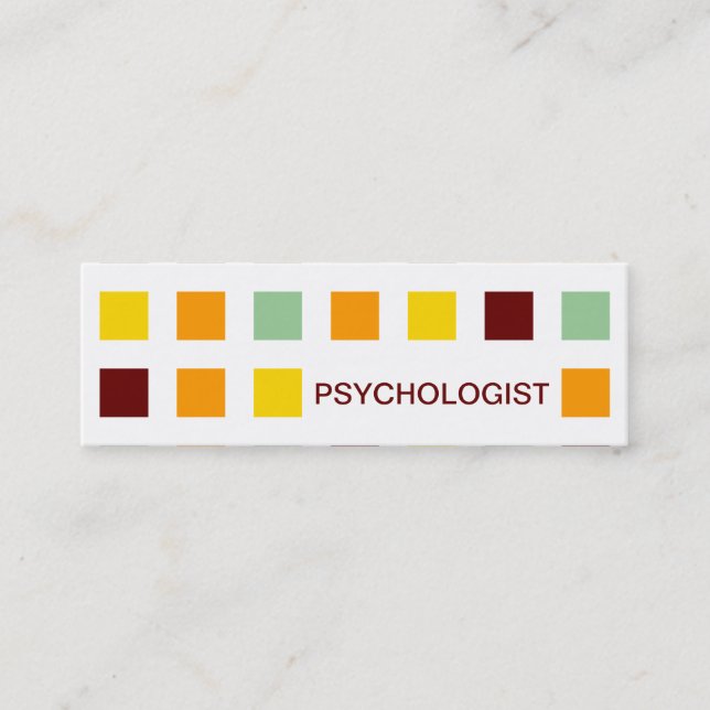 PSYCHOLOGIST (mod squares) Mini Business Card (Front)