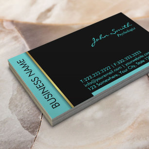 Psychologist Modern Teal Border Business Card