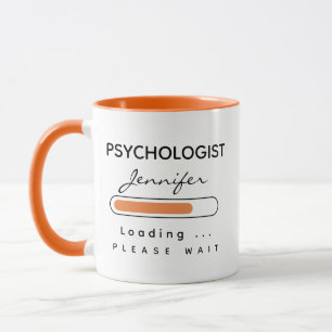 PSYCHOLOGIST [Name] Loading Orange & White Mug