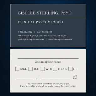 Psychologist Office Appointment Reminder Business Card