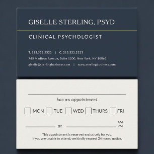 Psychologist Office Appointment Reminder Card