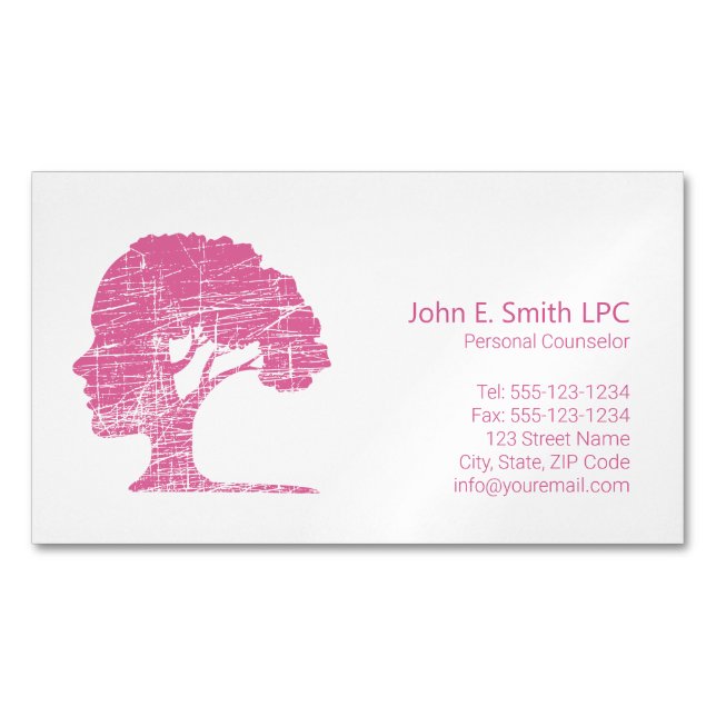 Psychologist Personal Counselor, Therapist Magnetic Business Card (Front)