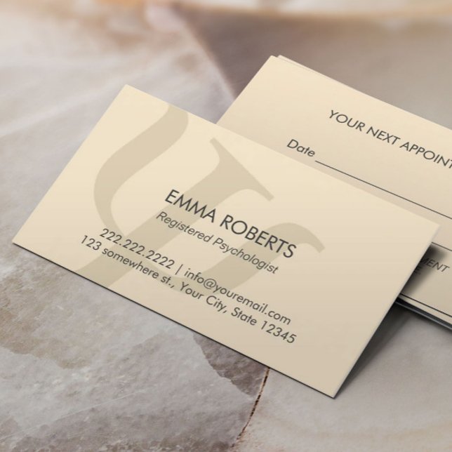 Psychologist Plain Professional Appointment Card (Creator Uploaded)