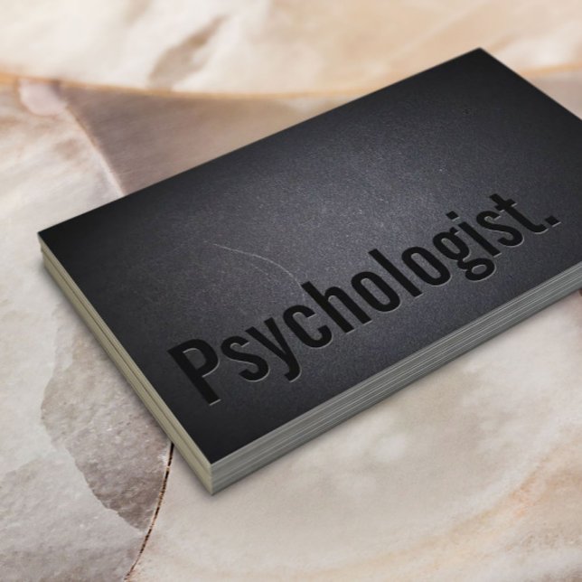 Psychologist Professional Dark Bold Minimalist Business Card (Creator Uploaded)