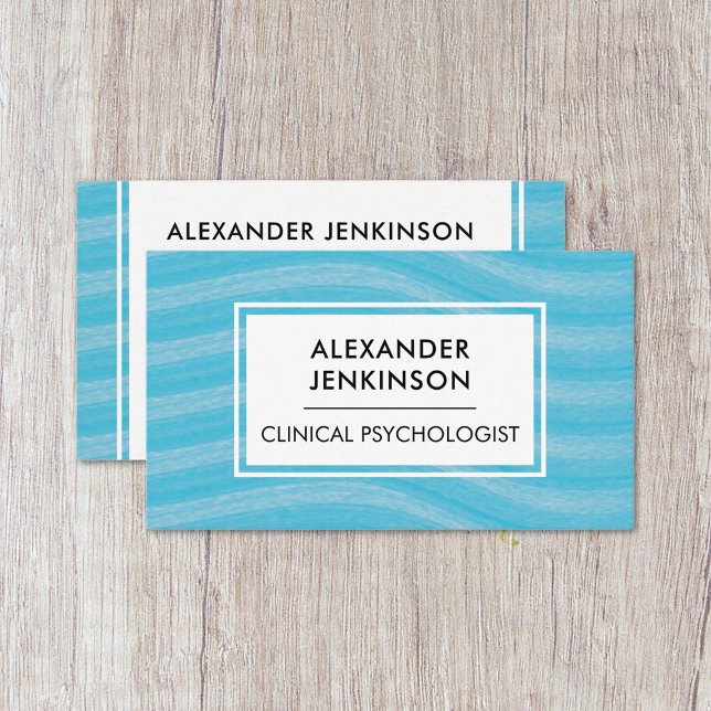 Psychologist Psychiatrist Therapist Zen Blue Waves Business Card (Creator Uploaded)