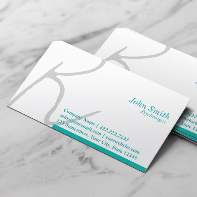 Psychologist Stylish Script Monogram Business Card (Creator Uploaded)