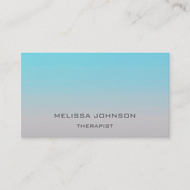 Psychologist Therapist Couch Ombre Blue Grey Business Card (Front)