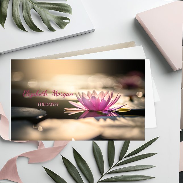 Psychologist Therapist Zen, Lotus Lake Business Card (Creator Uploaded)