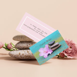 Psychologist Therapist Zen stones,Flower Business Card