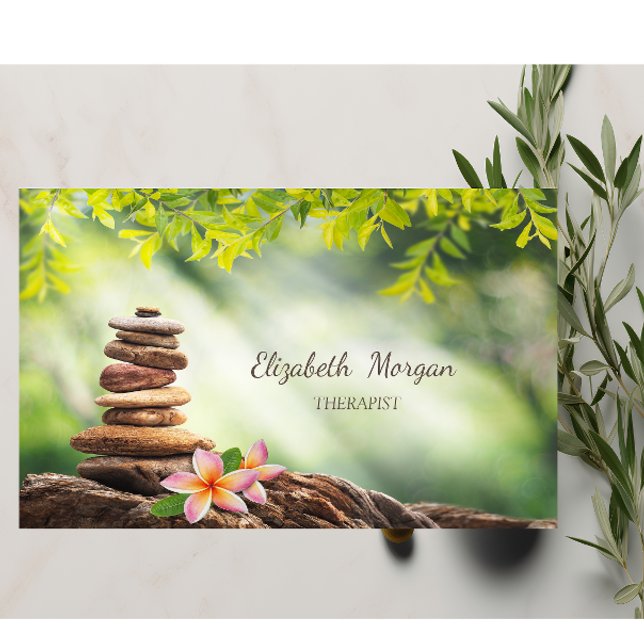 Psychologist Therapist Zen Stones,Landscape Business Card (Creator Uploaded)