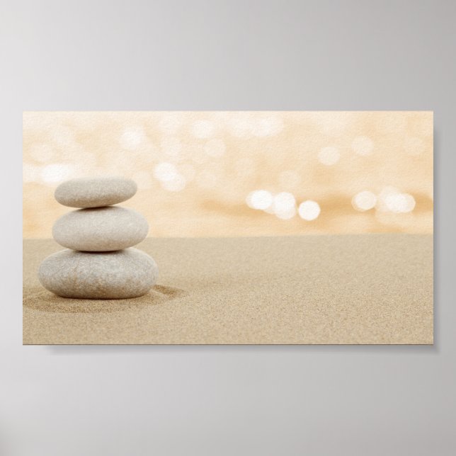 Psychologist Therapist Zen Stones Sand Poster (Front)