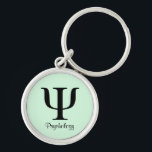 Psychology Symbol Key Chain<br><div class="desc">Understated.  Simple.  And just plain cool.  Featuring the psychology symbol in a clean design with a light,  neutral blue-grey background.  You will be amazed at the quality of these premium key chains.   They are truly gift-worthy,  but you will want to keep it for yourself!</div>