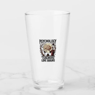 Psychology Teacher Halloween Brain Lover Gothic Sh Glass