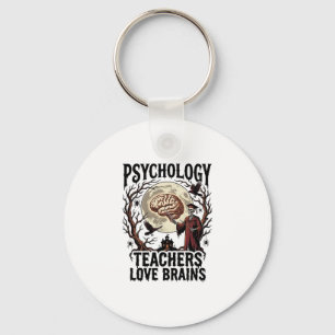 Psychology Teacher Halloween Brain Lover Gothic Sh Key Ring