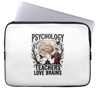 Psychology Teacher Halloween Brain Lover Gothic Sh Laptop Sleeve