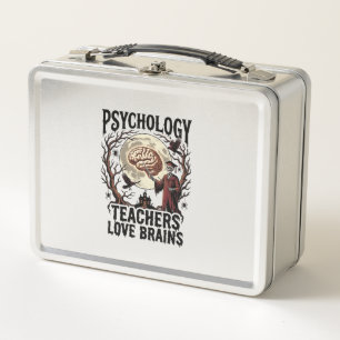 Psychology Teacher Halloween Brain Lover Gothic Sh Metal Lunch Box