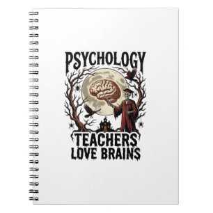 Psychology Teacher Halloween Brain Lover Gothic Sh Notebook