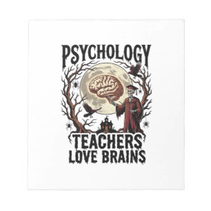 Psychology Teacher Halloween Brain Lover Gothic Sh Notepad