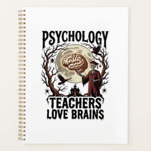 Psychology Teacher Halloween Brain Lover Gothic Sh Planner
