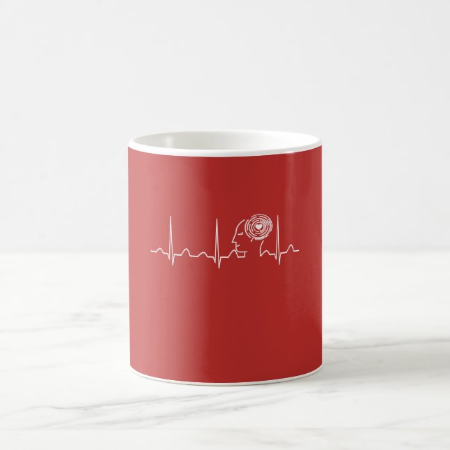 Psychology Teacher Heartbeat Coffee Mug (Center)
