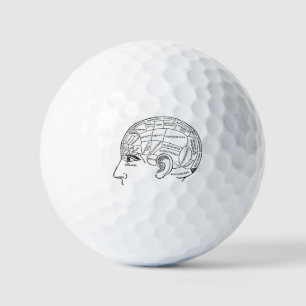 Psychology vintage phrenology psychiatry brain golf balls
