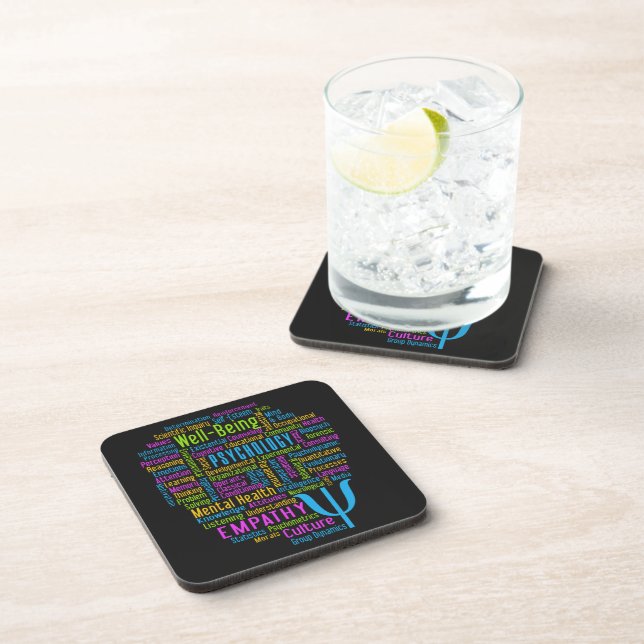 PSYCHOLOGY Word Cloud coasters (Right Side)