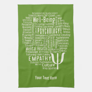 PSYCHOLOGY Word Cloud custom colour hand towel