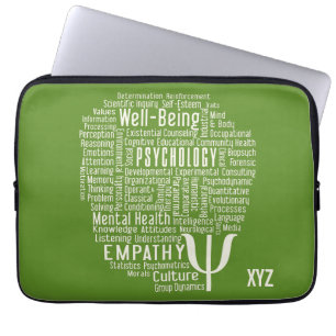 PSYCHOLOGY Word Cloud custom colour laptop sleeves