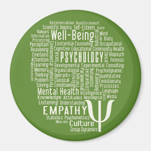 PSYCHOLOGY Word Cloud custom colour magnet