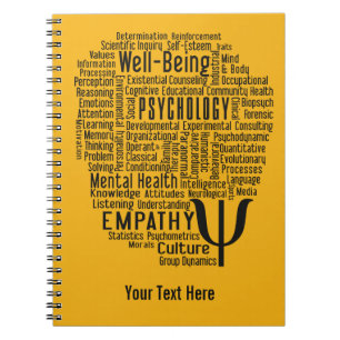 PSYCHOLOGY Word Cloud custom colour notebook