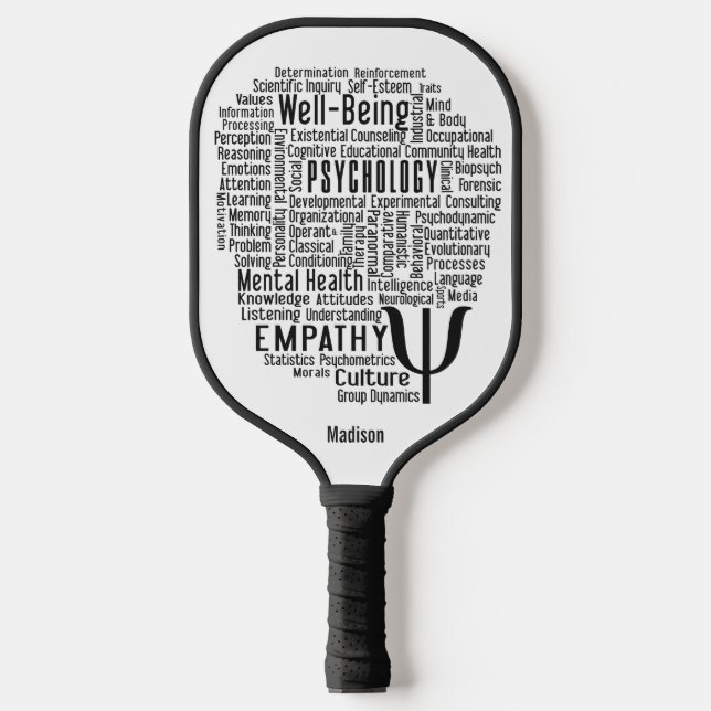PSYCHOLOGY Word Cloud custom name Pickleball Paddle (Front)