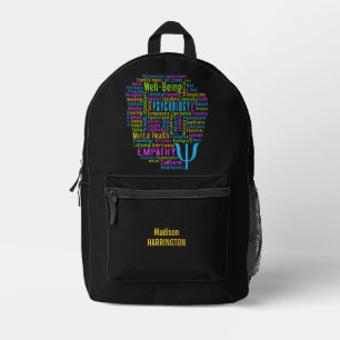 PSYCHOLOGY Word Cloud custom name Printed Backpack