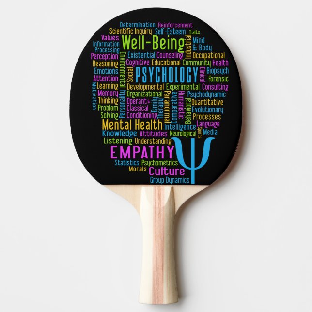 PSYCHOLOGY Word Cloud custom ping pong paddle (Front)
