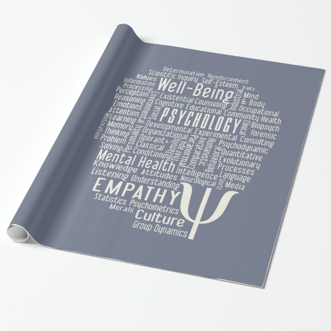 PSYCHOLOGY Word Cloud custom wrapping paper (Unrolled)
