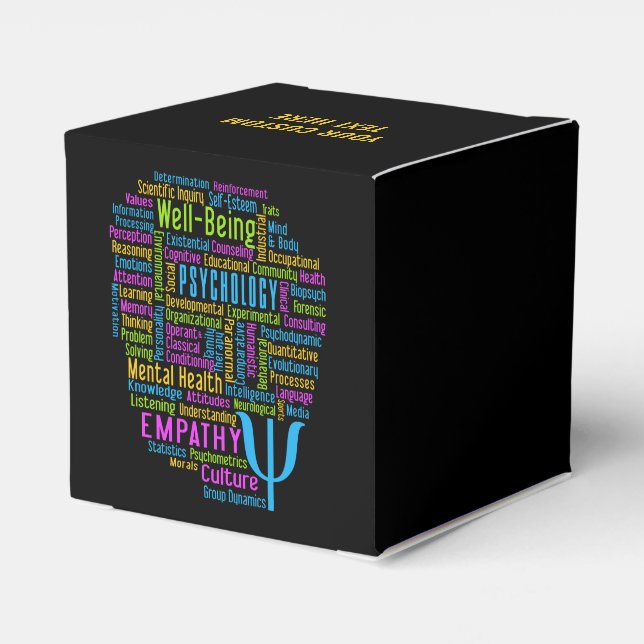 PSYCHOLOGY Word Cloud favour boxes (Back Side)