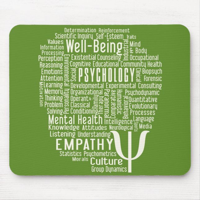 PSYCHOLOGY Word Cloud mousepad (Front)