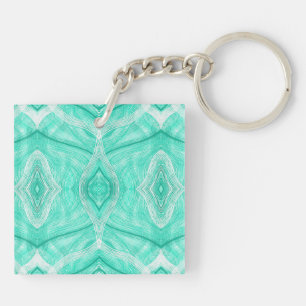 Psychomachia Green Abstract Watercolor Art Key Ring