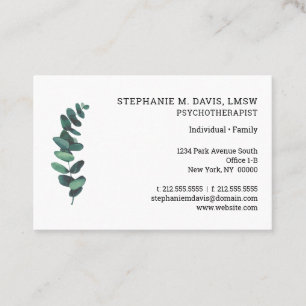 Psychotherapist Eucalyptus European Business Card
