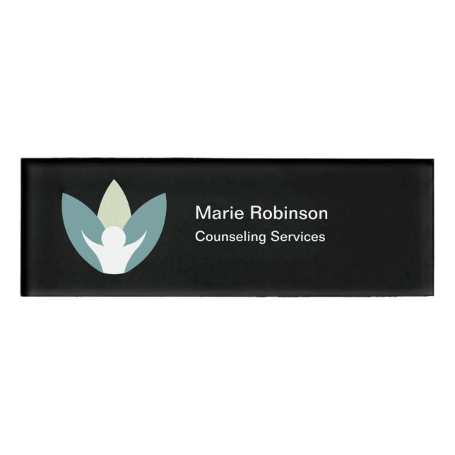 Psychotherapist Mental Health Counseling Theme Name Tag (Front)