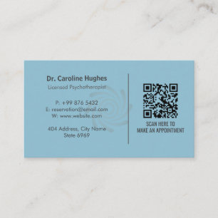 Psychotherapists Therapy Business   Spiral Blue Business Card