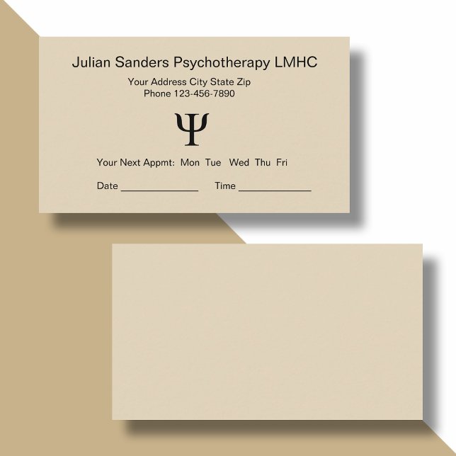Psychotherapy Office Appointment Reminder Cards (Creator Uploaded)