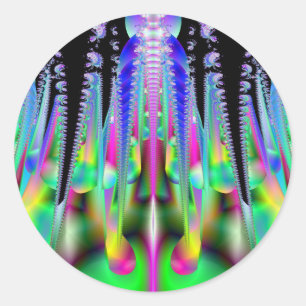 Psychotic Rocket Fractal Art Sticker