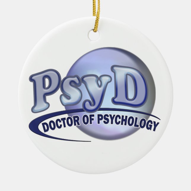 PsyD Doctor of Psychology LOGO Ceramic Ornament (Front)