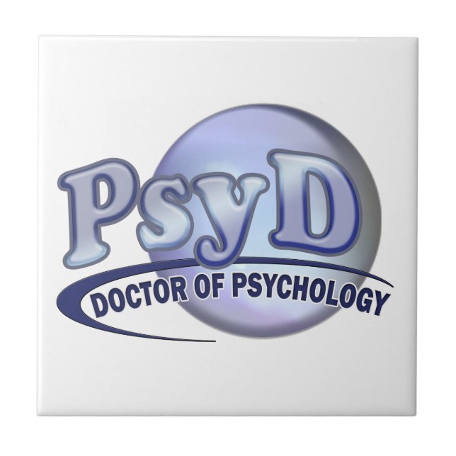 PsyD Doctor of Psychology LOGO Ceramic Tile (Front)