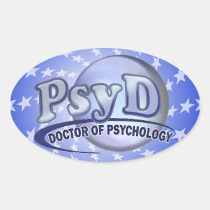 PsyD Doctor of Psychology LOGO Oval Sticker