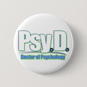 PsyD LOGO2 DOCTOR OF PSYCHOLOGY 6 Cm Round Badge