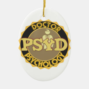PsyD LOGO DOCTOR OF PSYCHOLOGY PSYCHOLOGIST Ceramic Ornament
